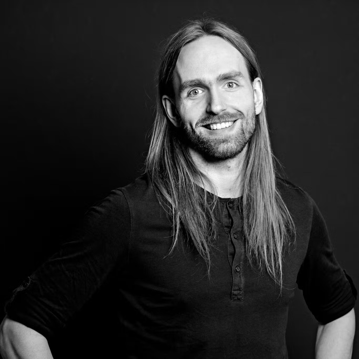 Finnur Pind in black and white